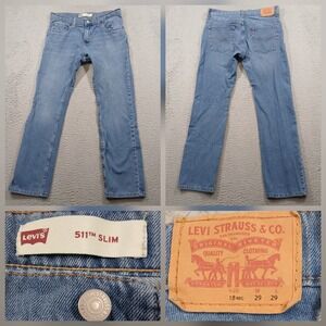 Levi's 511 Slim Fit Boys Women's Denim Jeans Size 18 Reg W29 L29 EUC